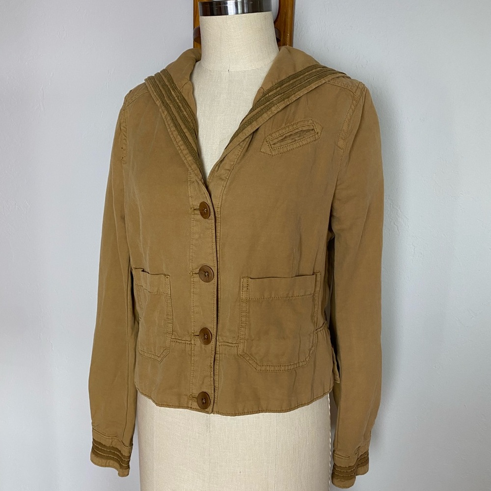 Anthropologie brand Daughters of Liberation sailor style canvas jacket size 4